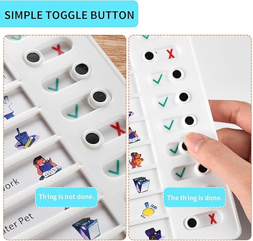 Miniatura 4 de Tabla de tareas de 2 piezas para varios niños, tabla de tareas portátil de plástico, tablero de lista de verificación, tablero de planificación