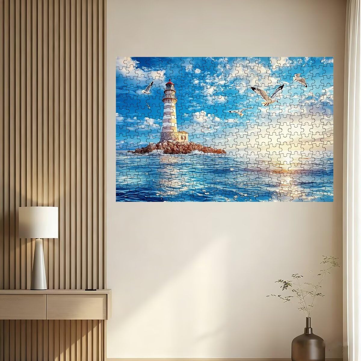 Puzzle 1500 Pezzi Oceano, Puzzle Faro per Adulti, Puzzles in Legno Intrattenimento Creativo, Divertimento, Puzzles Educativi Classici con Confezione di Alta Qualità Idea Regalo Donna, Decor Casa -2658