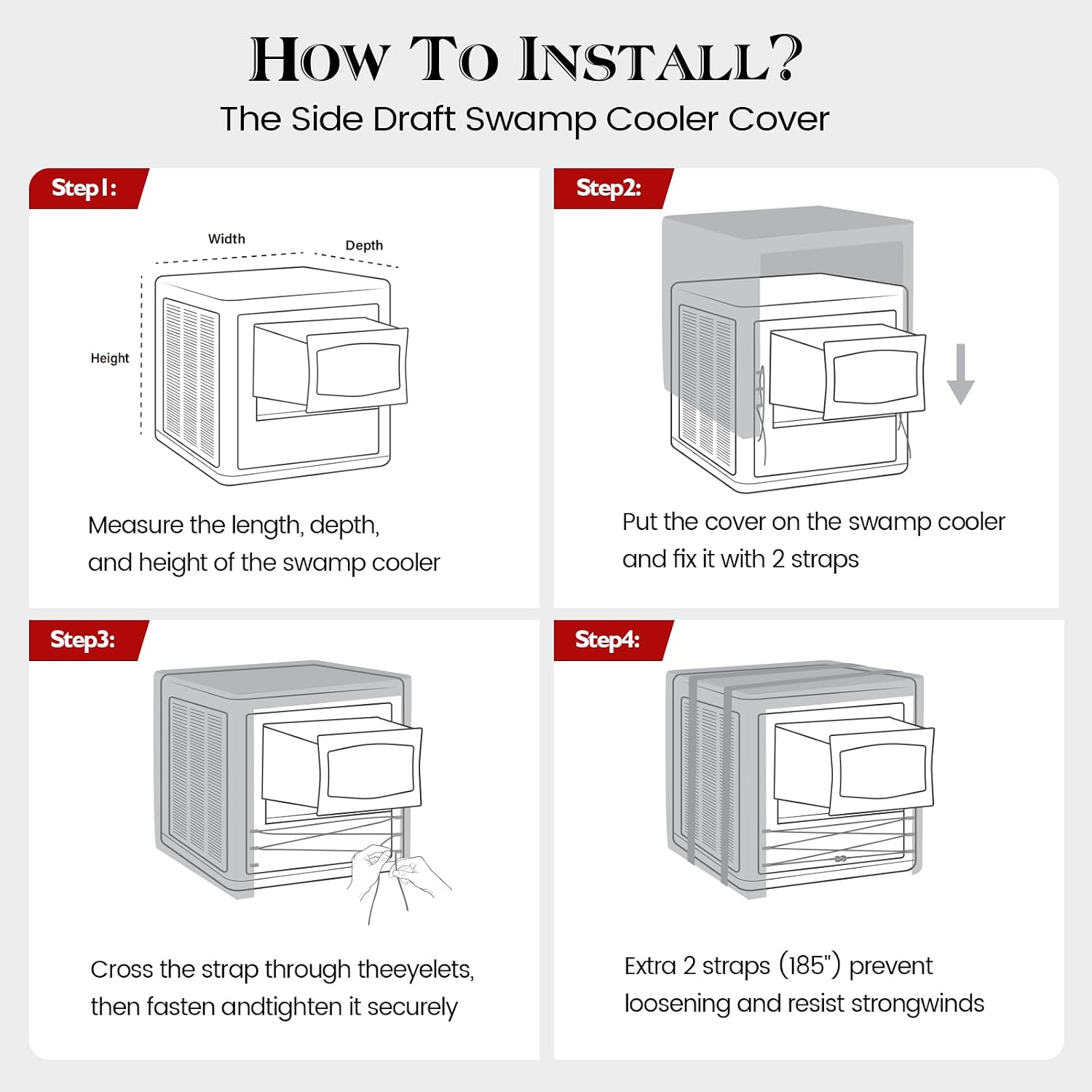 Side Draft Swamp Cooler Cover for Evaporative Cooler
