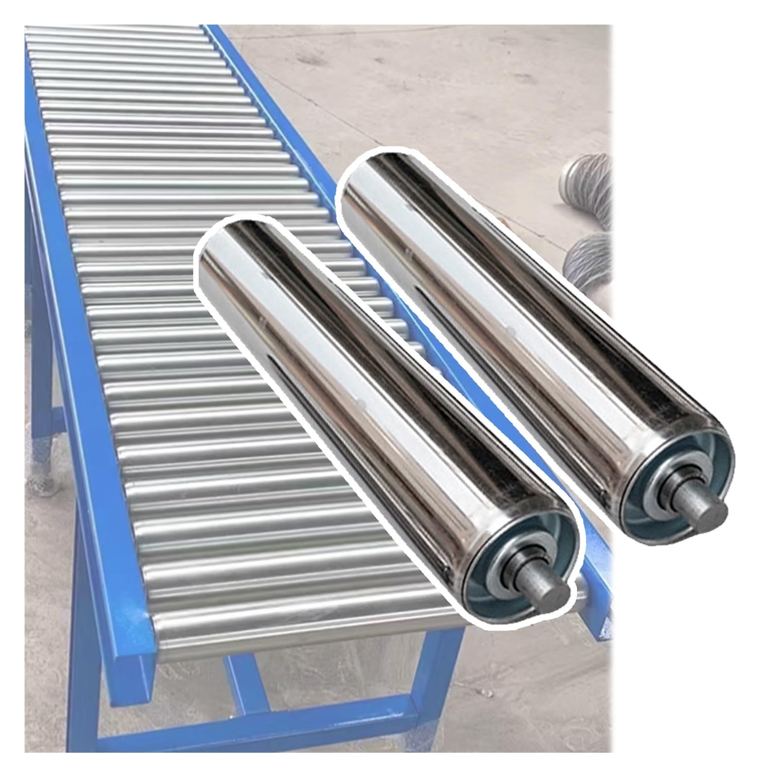 40"-Förderrollen aus verzinktem Edelstahl (60 mm Durchmesser) – Ersatzrollen für Materialtransport, Logistik und Schwerlastanwendungen