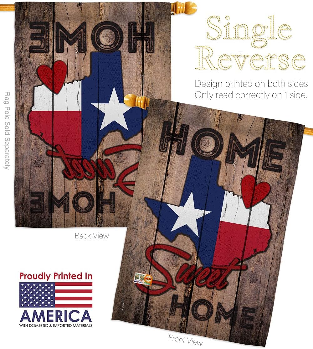 State Texas Home Sweet Garden House Flags Set Americana States USA American Territories Republic Country Particular Area Small Decorative Gift Yard Banner Made In 28 X 40