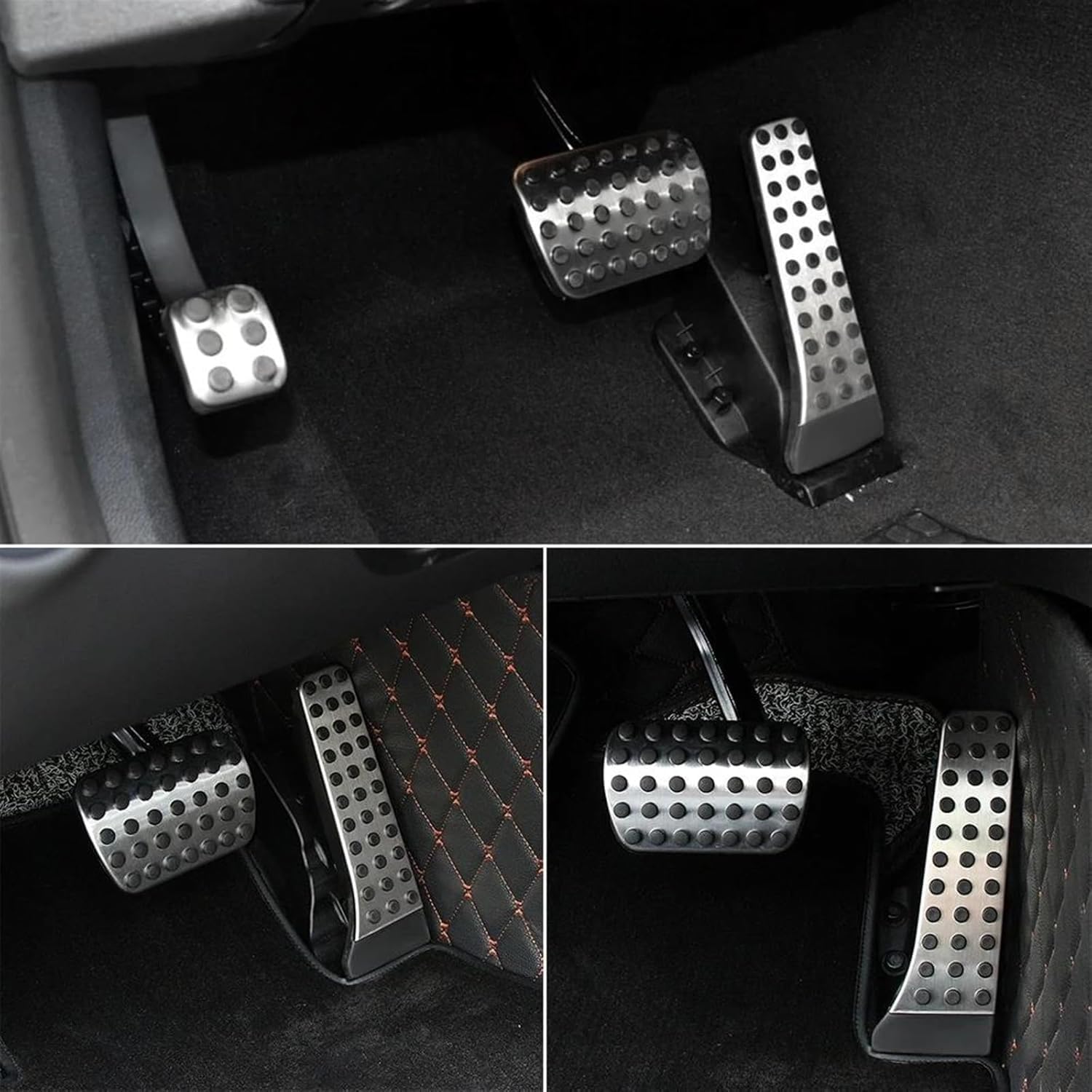 Juego de 3 cubiertas para pedales, acelerador de freno, placa de pie, accesorios para Clase C W204 Clase E W212 Clase S W222 Clase GLK X204 Clase SLK R172 Clase CLS W218 Clase SL R231
