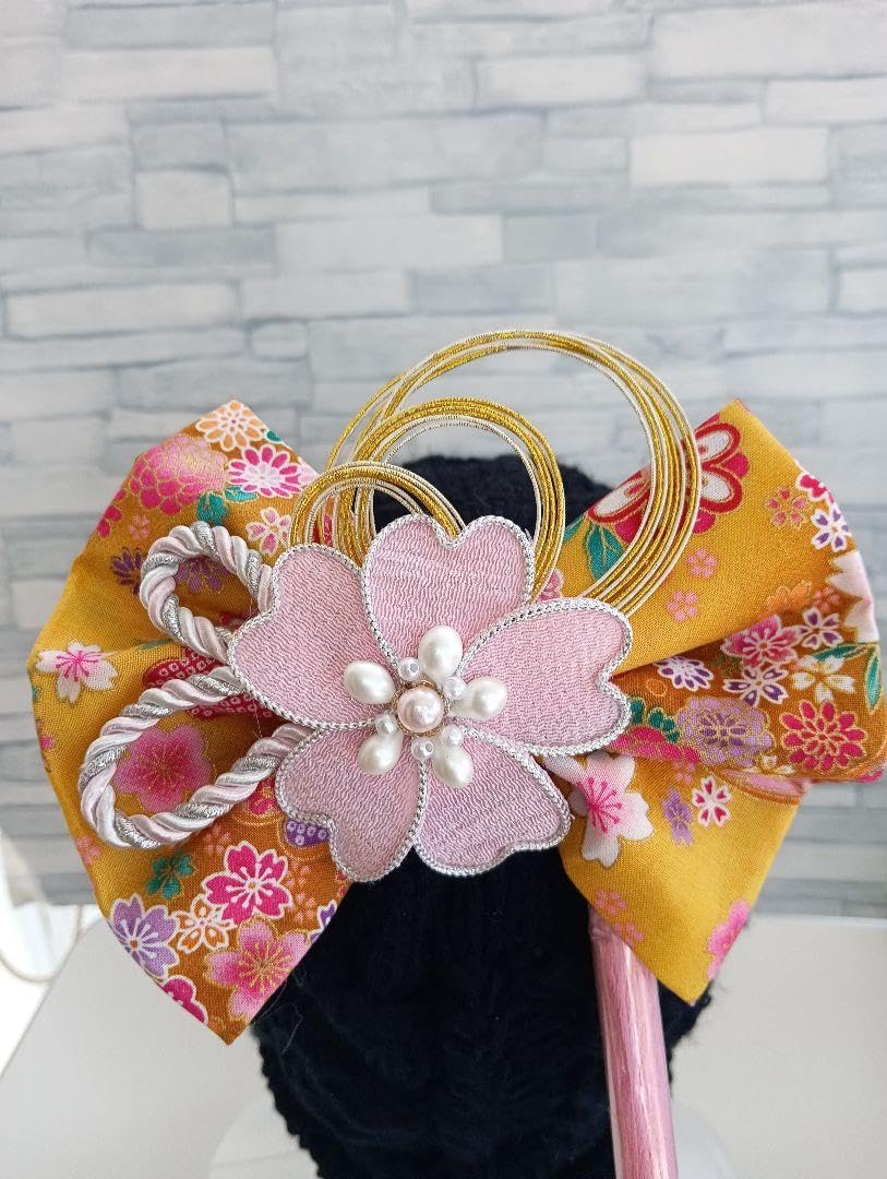 Amazon.co.jp: ちりめん細工ワイヤー髪飾り 水引 和柄リボン 桜 : おもちゃ