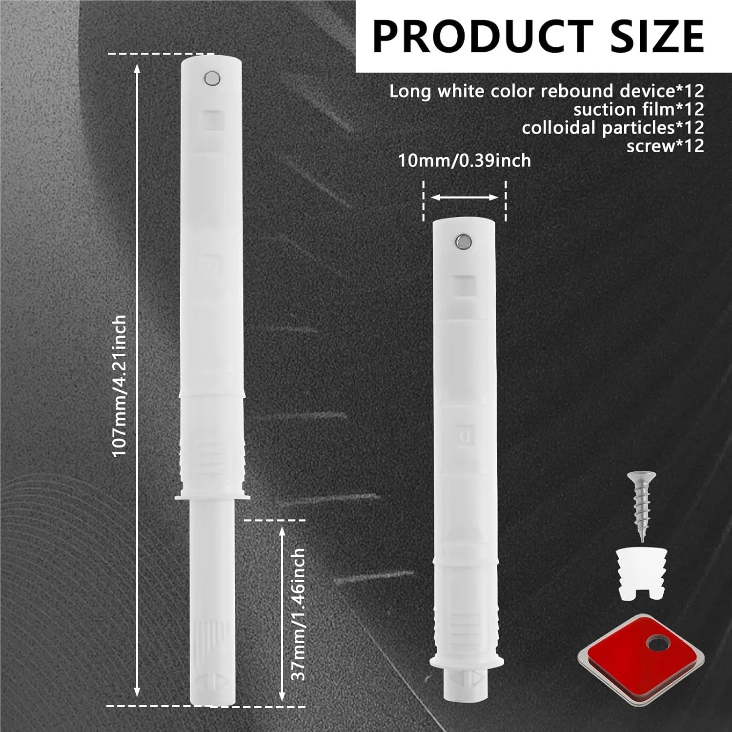 12Pcs Magnetic Push Latch Adjustable Push Doors Drawer Latchs Cabinet Touch Latchs RVs Cabinet Catches for Kitchen(Short Grey)