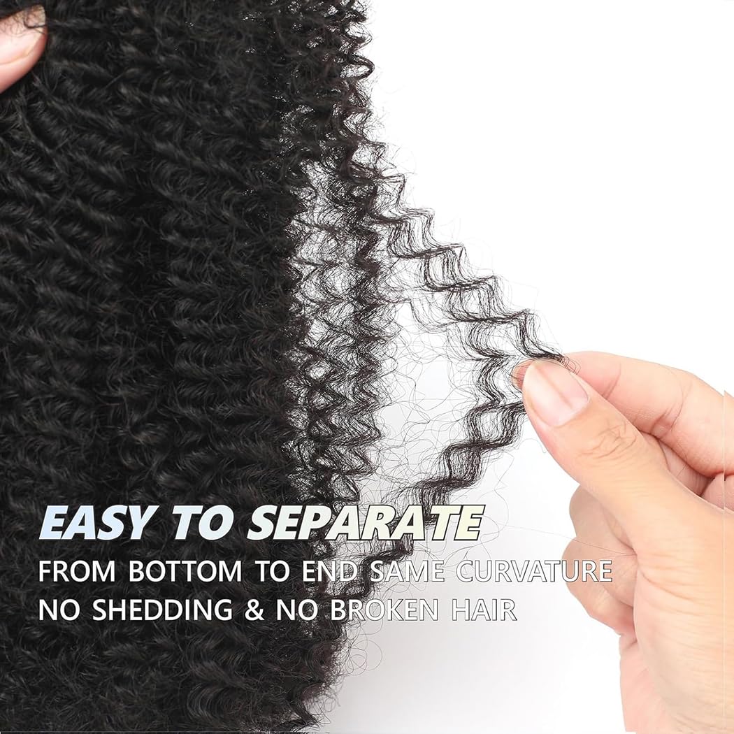 Afro Kinkys Bulk Human Hair 100% Real Human Hair 4c Kinky Curly Hair Bundles for Locs 1 Pack 60g,Dreadlocks Extensions,Twist Braiding,Double Lifespan Virgin Hair 14 inch Natural Black
