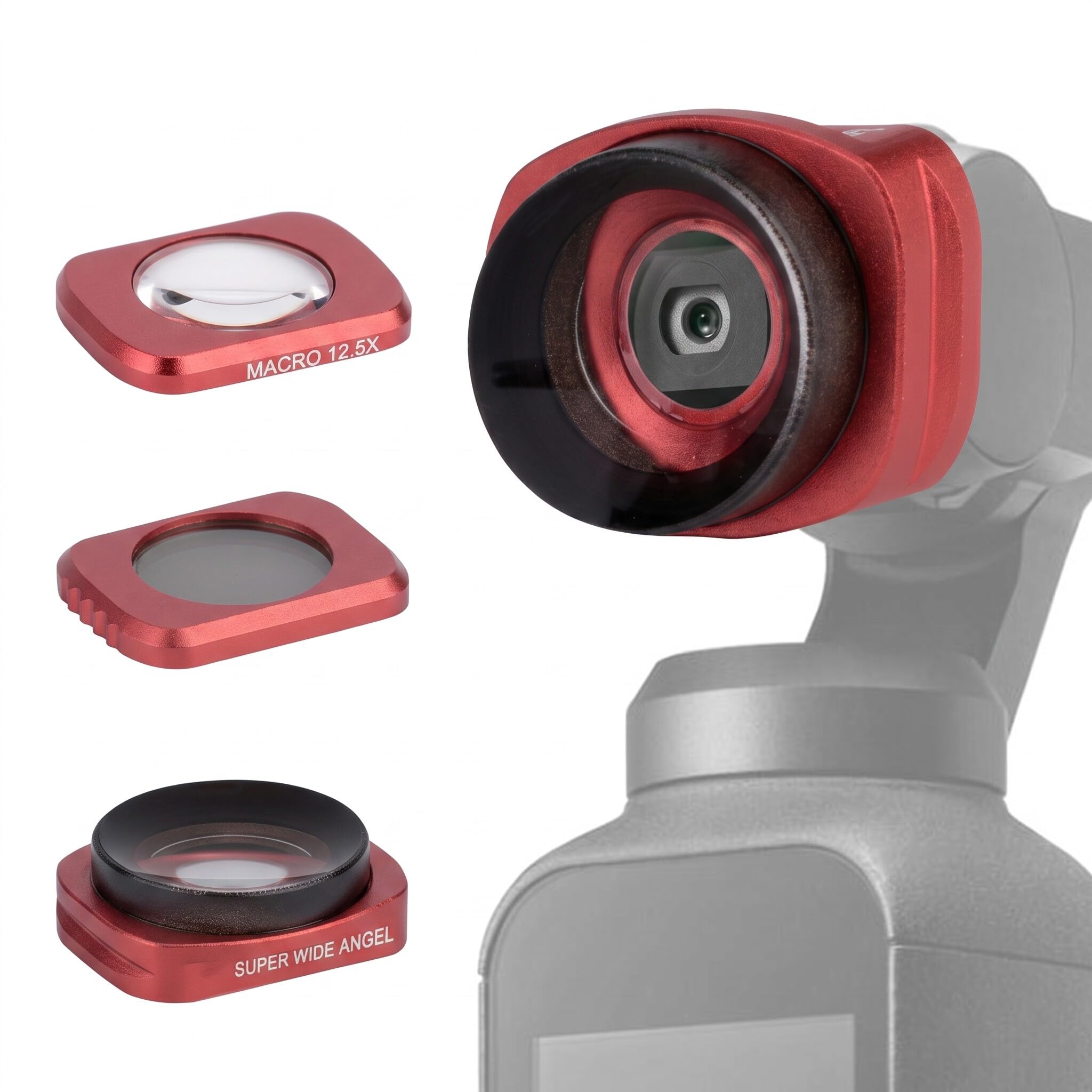 Juego de 3 filtros de Lente CR Gran Angular + 12.5X Macro + CPL para Gimbal Camera