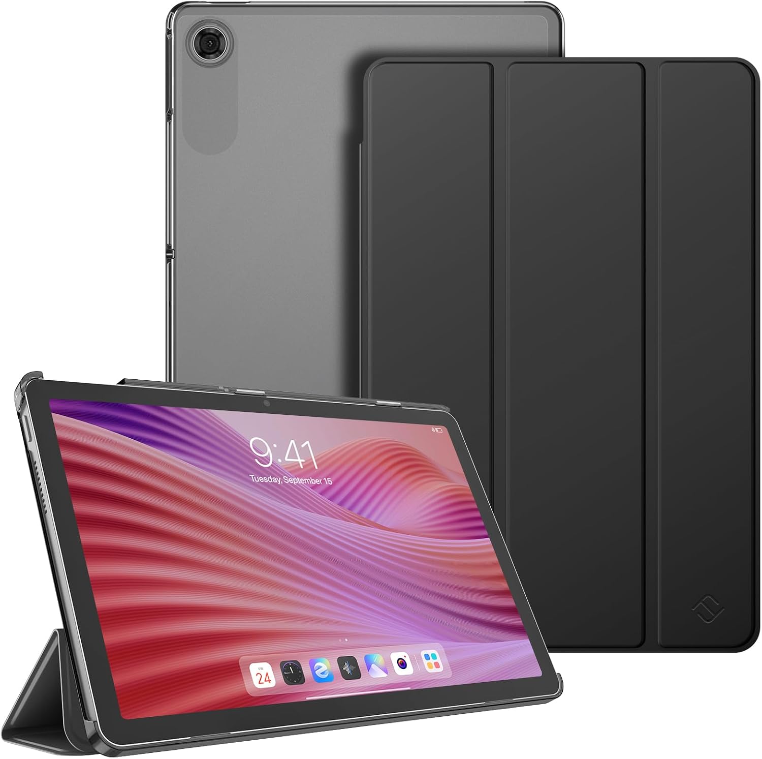 Fintie Etui do Lenovo Tab 10,1 cala 2025 (TB-311FU / TB-311XU), ultracienkie etui ochronne z półprzezroczystą tylną stroną z funkcją automatycznego wygaszenia/wybudzenia (czarne)