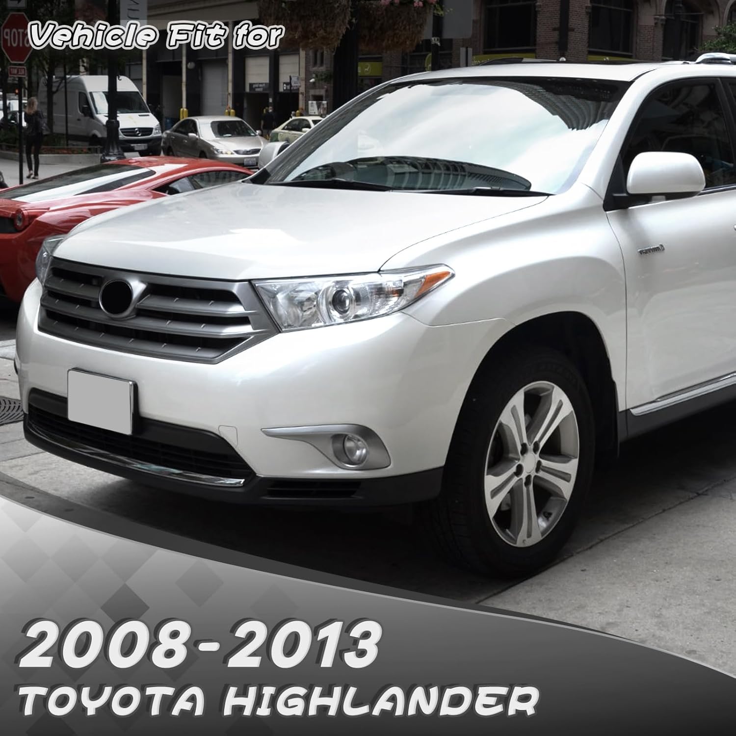 Center Console Lid Armrest Assembly with Bracket Fit for Toyota Highlander 2008 2009 2010 2011 2012 2013 Replacement, Replaces 58905-0E040-C0 Arm Rest Box Lid Middle Console Cover Black