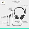 Logitech H390 Wired Headset for PC/Laptop, Stereo Headphones with Noise Cancelling Microphone, USB-A, in-Line Controls for Video Meetings, Music, Gaming and Beyond - Black