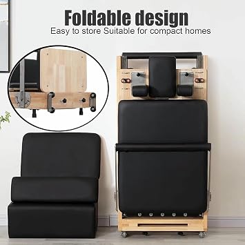 Foldable Pilates Reformer, Reformer Pilates Machine, Adjustable Home Equipment for Strength Training and Flexibility