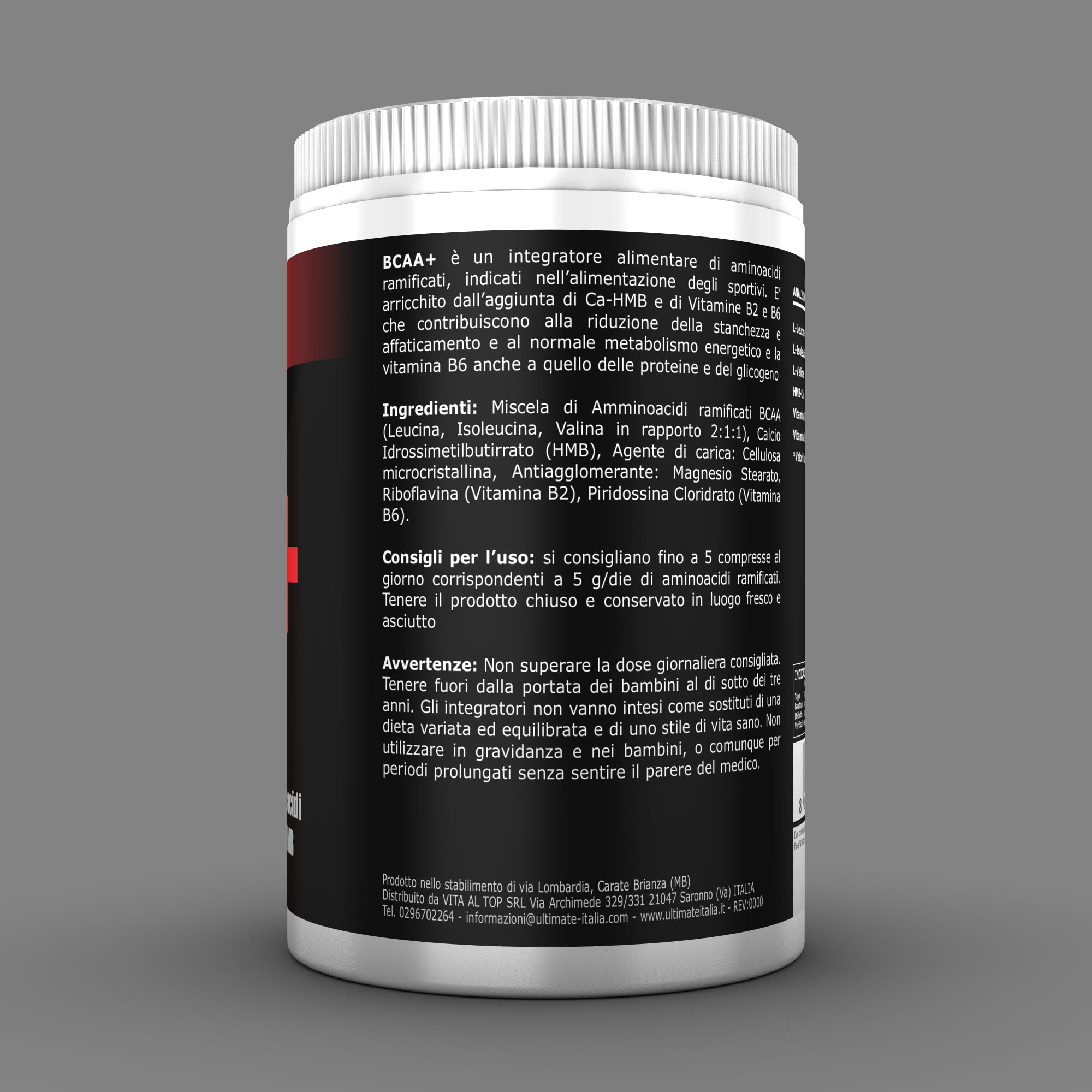 Athomik by Ultimate Italia - BCAA + 600 cpr - Integratore alimentare di aminoacidi ramificati con vitamine e Ca-HMB