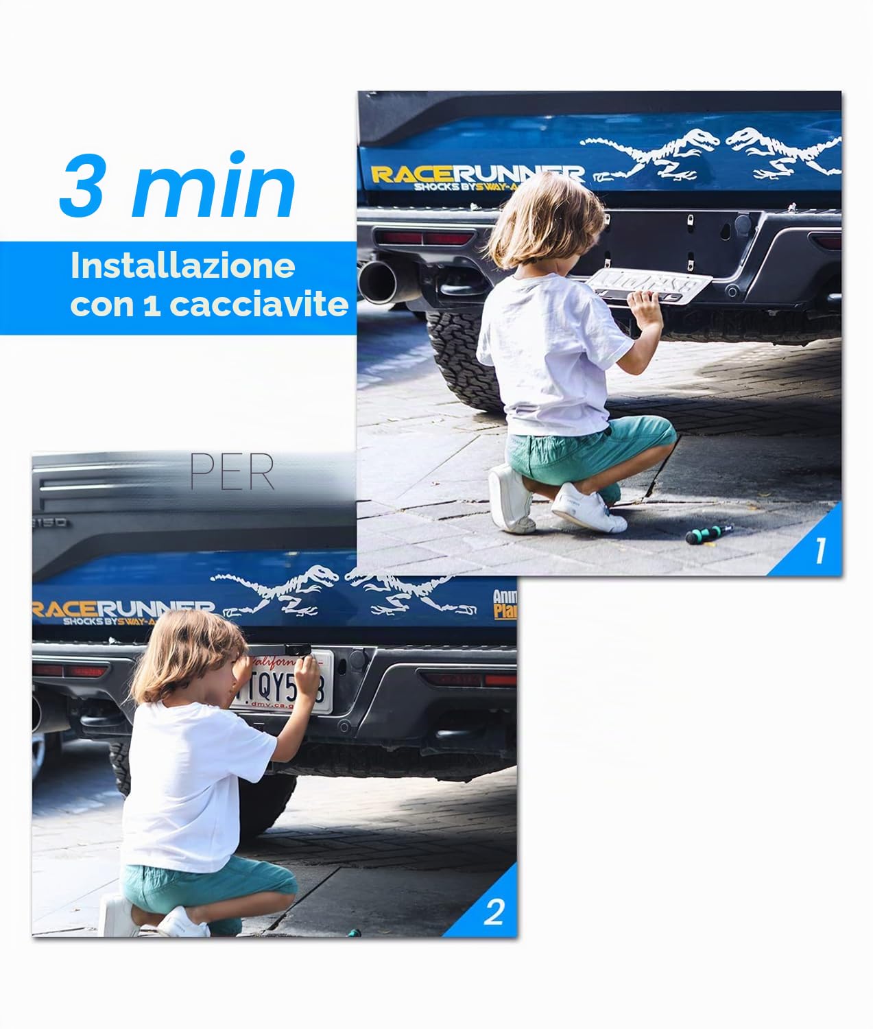 AUTO-VOX Telecamera per retromarcia solare senza fili: 3 minuti di installazione fai-da-te, telecamera HD per retromarcia senza fili con monitor da 5", segnale digitale stabile, impermeabile IP69K