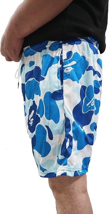 Men's Graphic Print Lightweight Shark Shorts Mesh Basketball Athletic Workout Gym Shorts