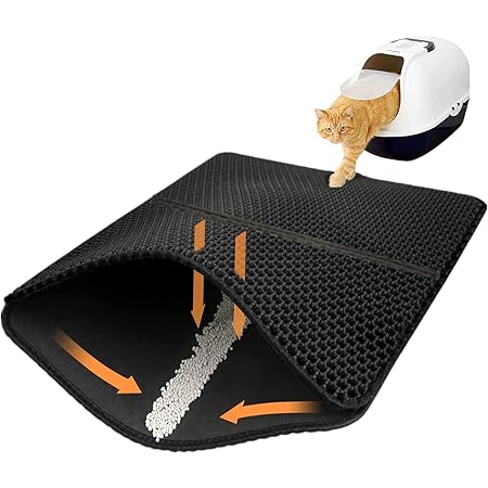 Amazon Ycozy 猫マット 猫砂マット 猫トイレマット 猫砂取りマット 飛び散り防止マット Eva 滑り止め 防水 防カビ 臭さ防止 掃除簡単 マッサージ式 大サイズ 75 55cm ブラック Ycozy クッション マット マルチカバー 通販