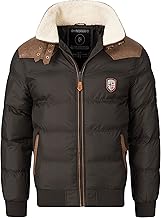 Geographical Norway Men's Quilted Jacket Winter Jacket - Lined Warm Windbreaker - Outdoor Skiing Snowboard Jacket for Winter/Autumn in Bundle with UD Beanie