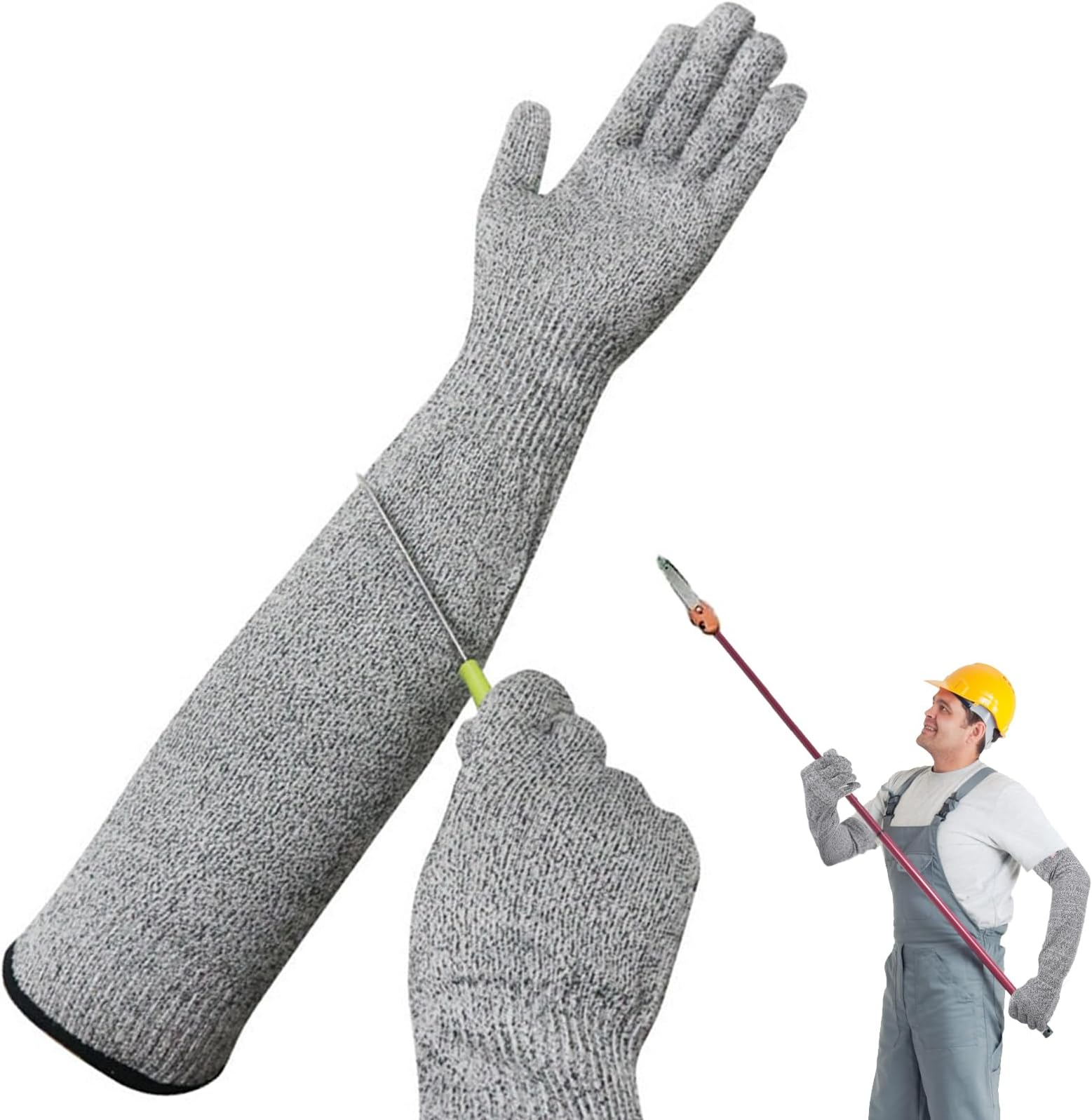 SGQTZDZQ Guard Gloves Gardening, Level 5 Cut Resistant Gloves With Long Arm Sleeves, Long Gardening Glove for Work Kitchen Heavy Duty (55cm)