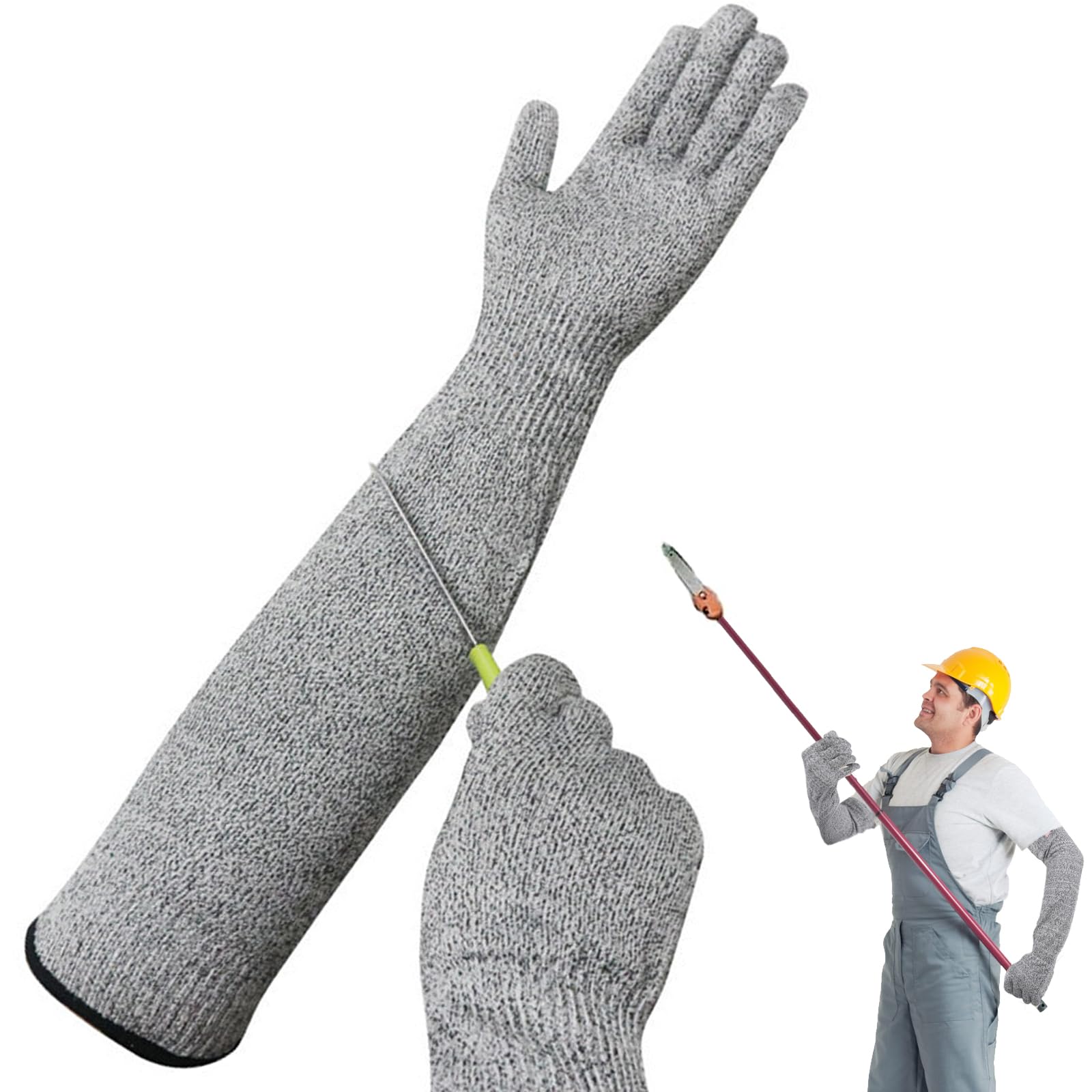 SGQTZDZQ Guard Gloves Gardening, Level 5 Cut Resistant Gloves With Long Arm Sleeves, Long Gardening Glove for Work Kitchen Heavy Duty (55cm)