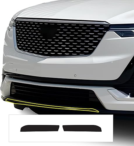 BOGAR TECH DESIGNS Bordes cromados delanteros inferiores compatibles con Cadillac XT6 2020-2025, negro brillante