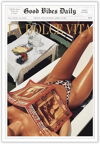 ZHIXQMG Good Vibes Daily New York - Lienzo de moda para pared, arte de pared con dinero de los años 60, pósteres estéticos de ambiente de playa,