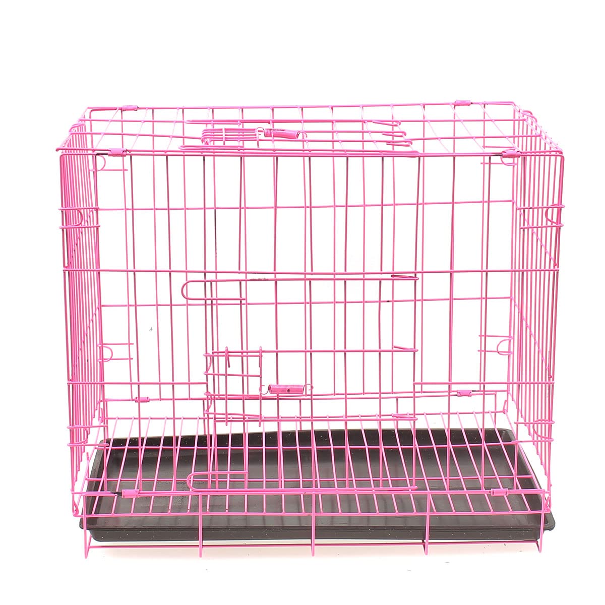 Skrzynie dla Psów/Klatka dla Psa Pet Carrier Składany Kennel Pet Carbon Steel Cat Dog House Cage Crate Animal Playpen Cage Pink/Blue Dog Cage Hodowla Skrzynek (Color : Pink)