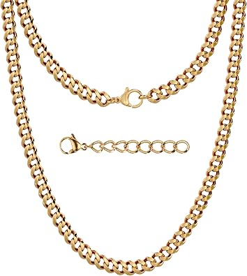 Silvadore Gold or Silver Chain for Men - Cuban Link Mens Necklace 2/4/6mm