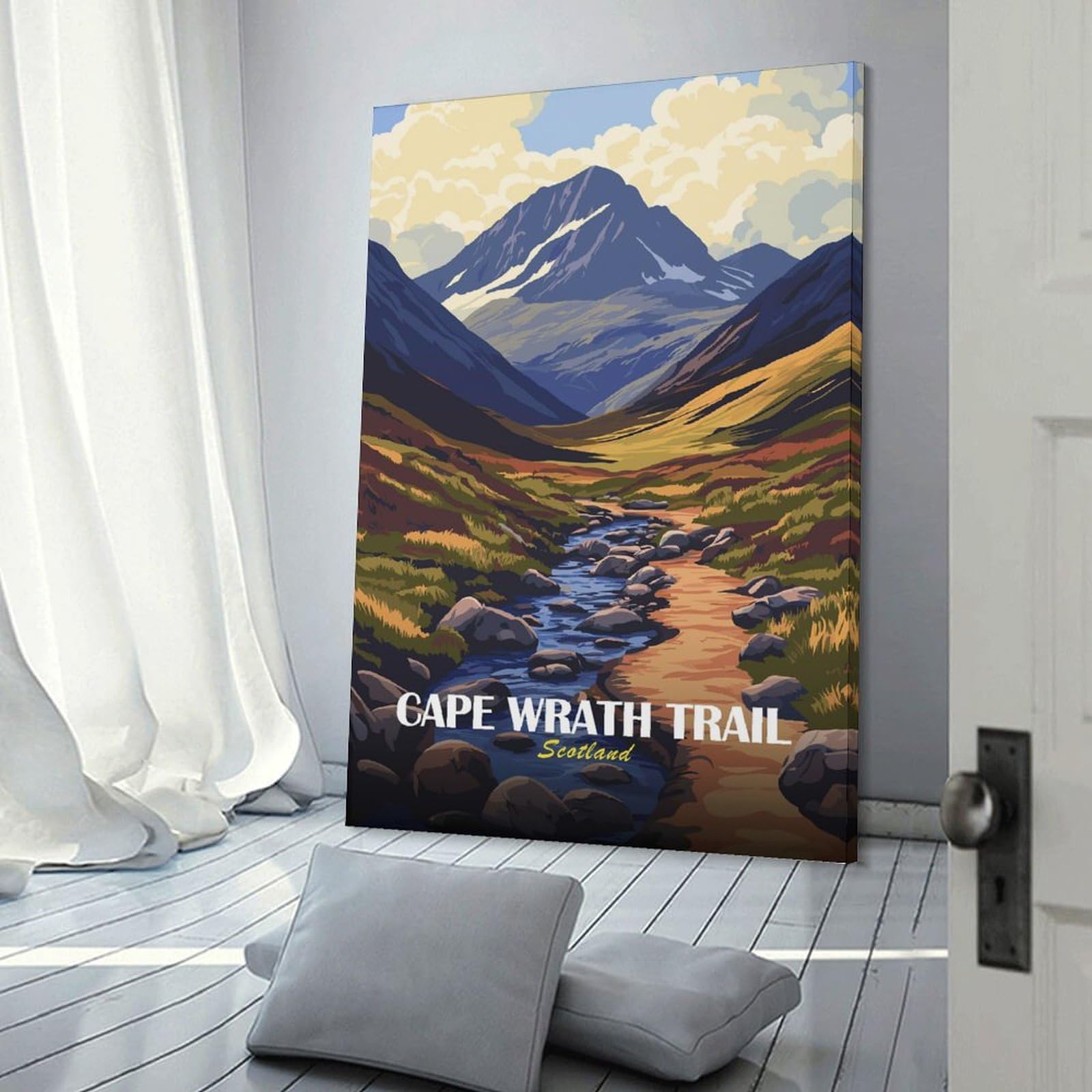 Junmoney Canvas Wall Decor Cape Wrath Trail Scotland Landscape, 24x36inch(60x90cm), for Living Room, Bedroom, Office Or Hallway, Stylish Home Artwork for Focal Walls