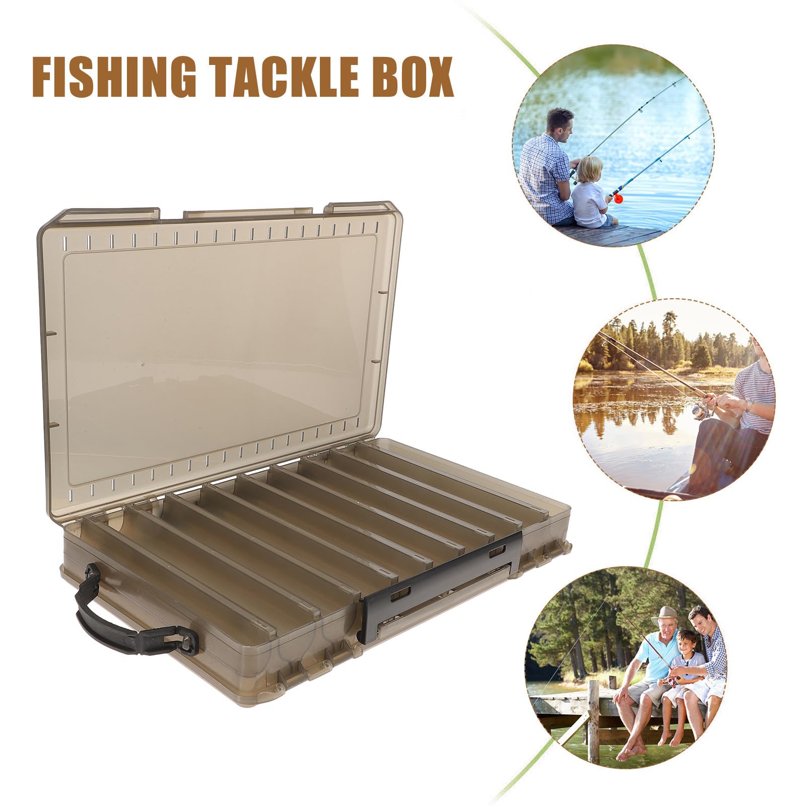 Alasum Scatola Porta Esche da Pesca Portatile Scomparti Divisori Organizer per Accessori e Attrezzi da Pesca Custodia Leggera e Resistente per attività all’Aperto