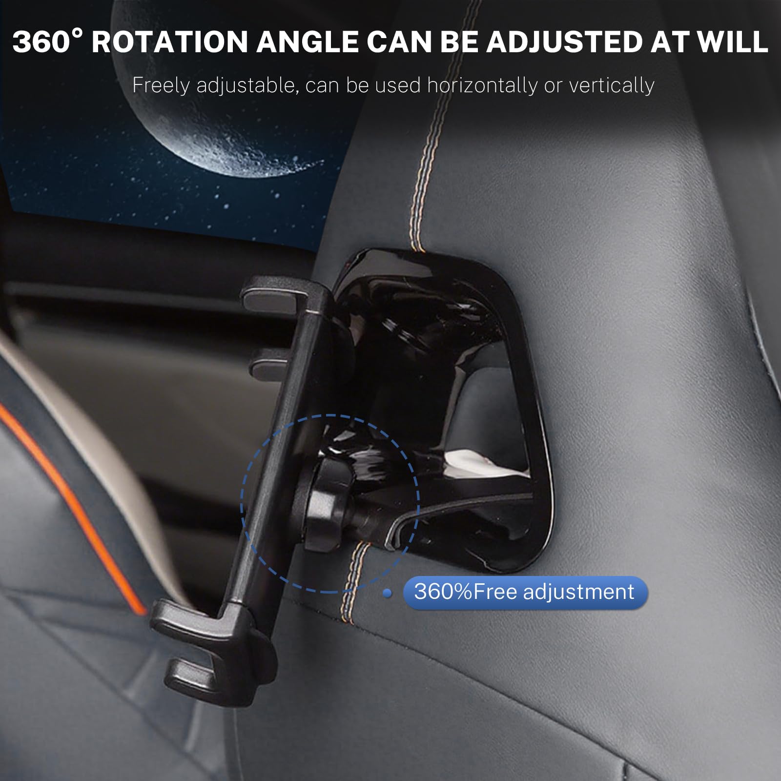 KUNGKIC Support de tablette de voiture pour BYD Atto 3 2022-2024 - Support de téléphone portable extensible universel - Rotation à 360° - Support d'appui-tête