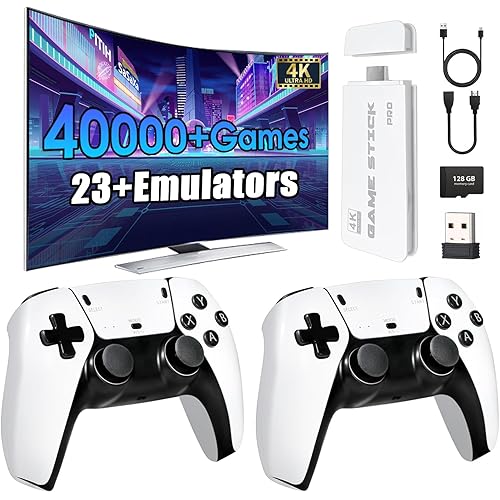 TEFELE 2026New Wireless Retro Game Console 23 Simulators and Over 40,000 Games 2.4G Wireless Controllers(128G)