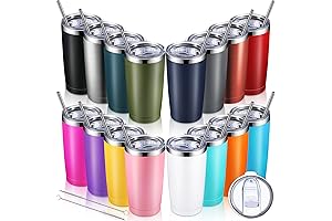 16 Pack Insulated Tumbler Travel Mug with Lid and Straw, 20 oz...