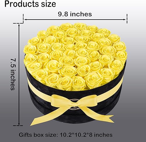 Miniatura 5 de Forever Real Roses en caja de gamuza, 47 piezas de rosas en una caja, rosas preservadas de lujo que duran más de un año, flores para el día de San