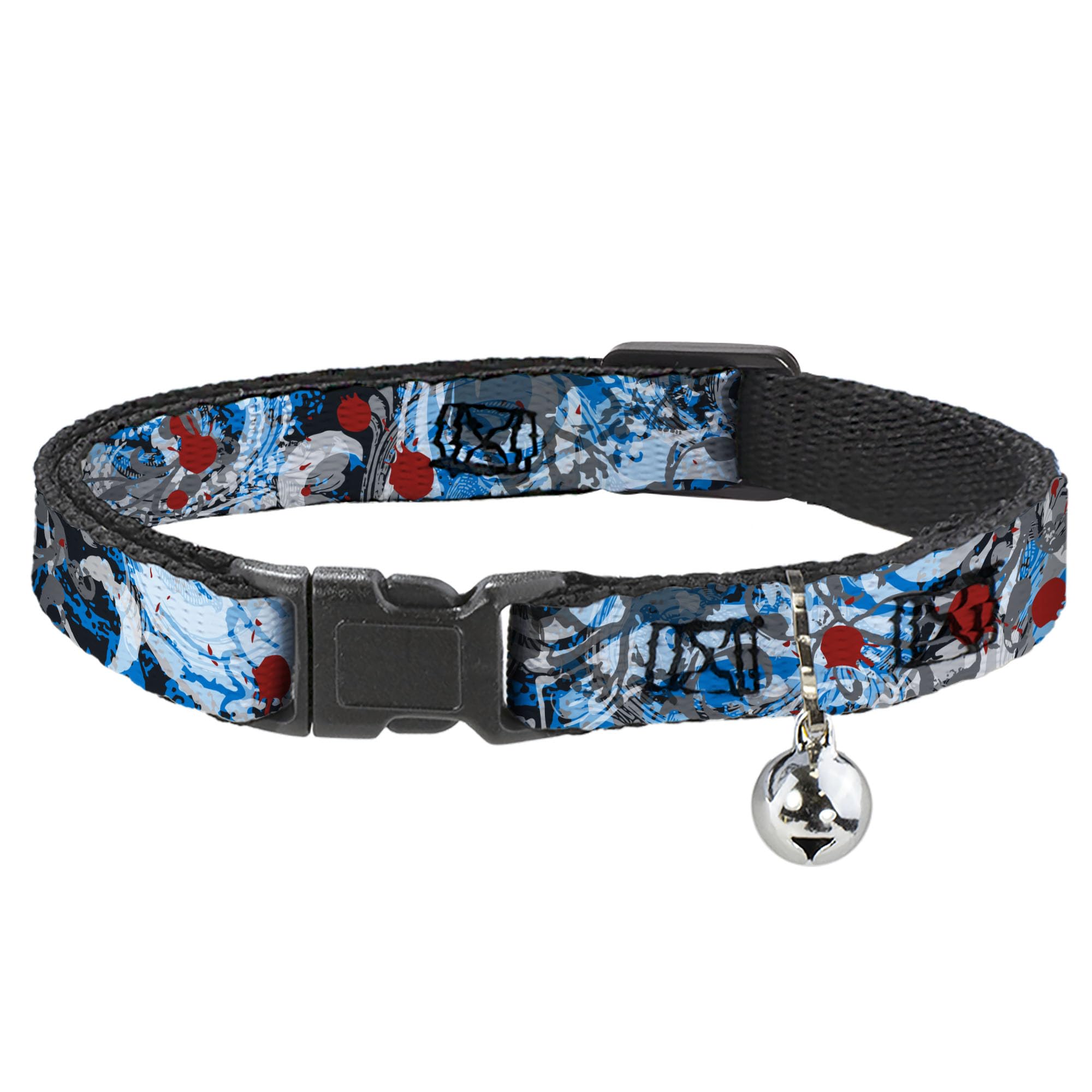 Collar para gato breakaway de 1,27 cm de ancho mediano con diseño gotico oscuro