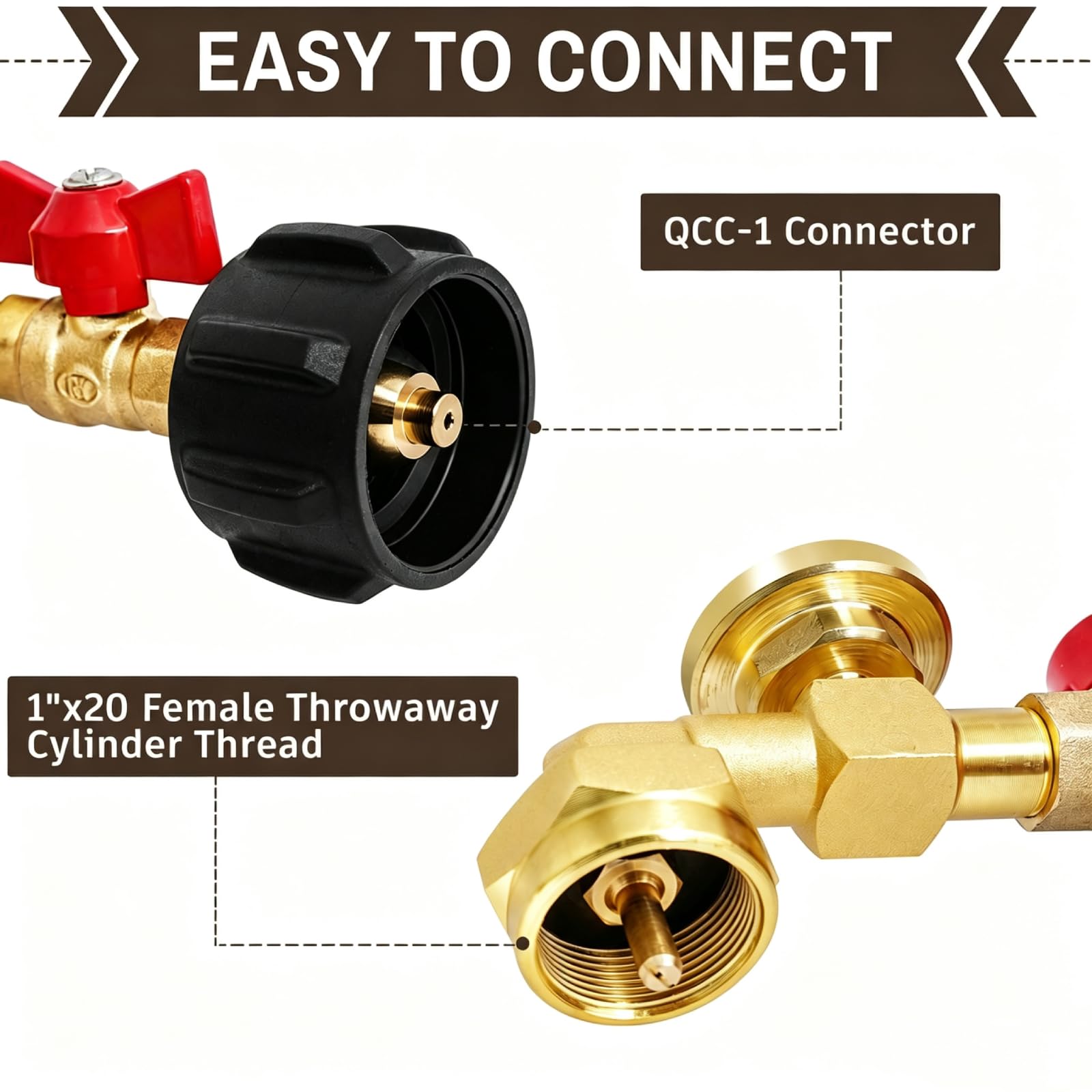 Adapter do napełniania propanu do zbiorników 0,5 kg, adapter propanu, konwerter 9,1 kg na 0,5 kg, z zaworem pomiarowym, adapter kolankowy do napełniania propanu, do grilla, kuchenki, kempingu, zawiera