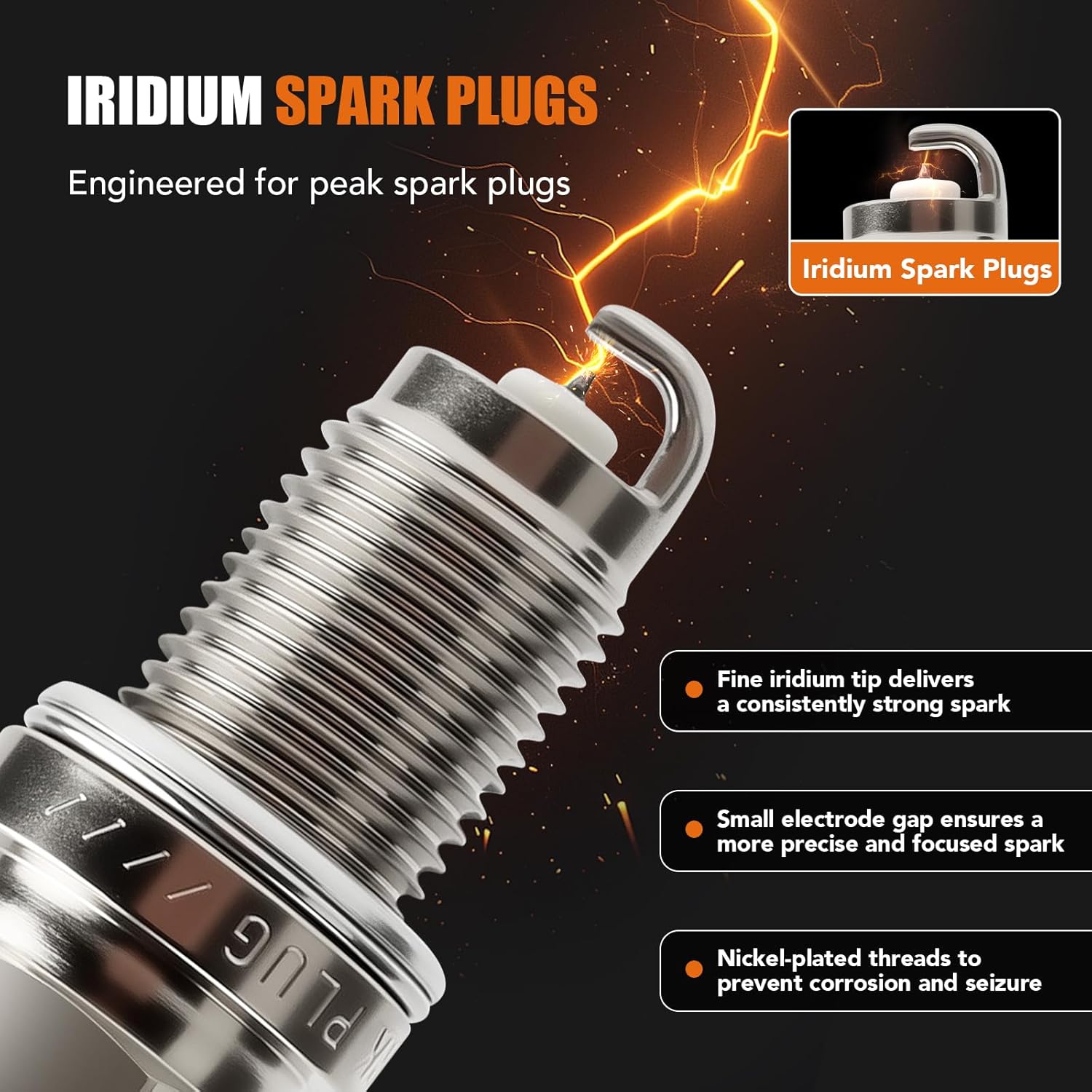 6 Pack Iridium Spark Plugs 95350 DILZKR7B11G for Honda Pilot Odyssey Ridgeline Passport Acura MDX TLX RLX 2014 2015 2016 2017 2018 2019 2020 3.5 V6