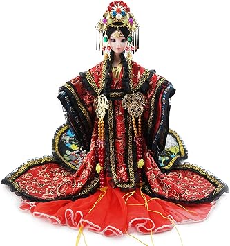 Doll 3D Oriental Decor Doll Chinese Collector Doll for Girls, Christmas Holiday Thanksgiving Day Birthday Gift Friends-30CM
