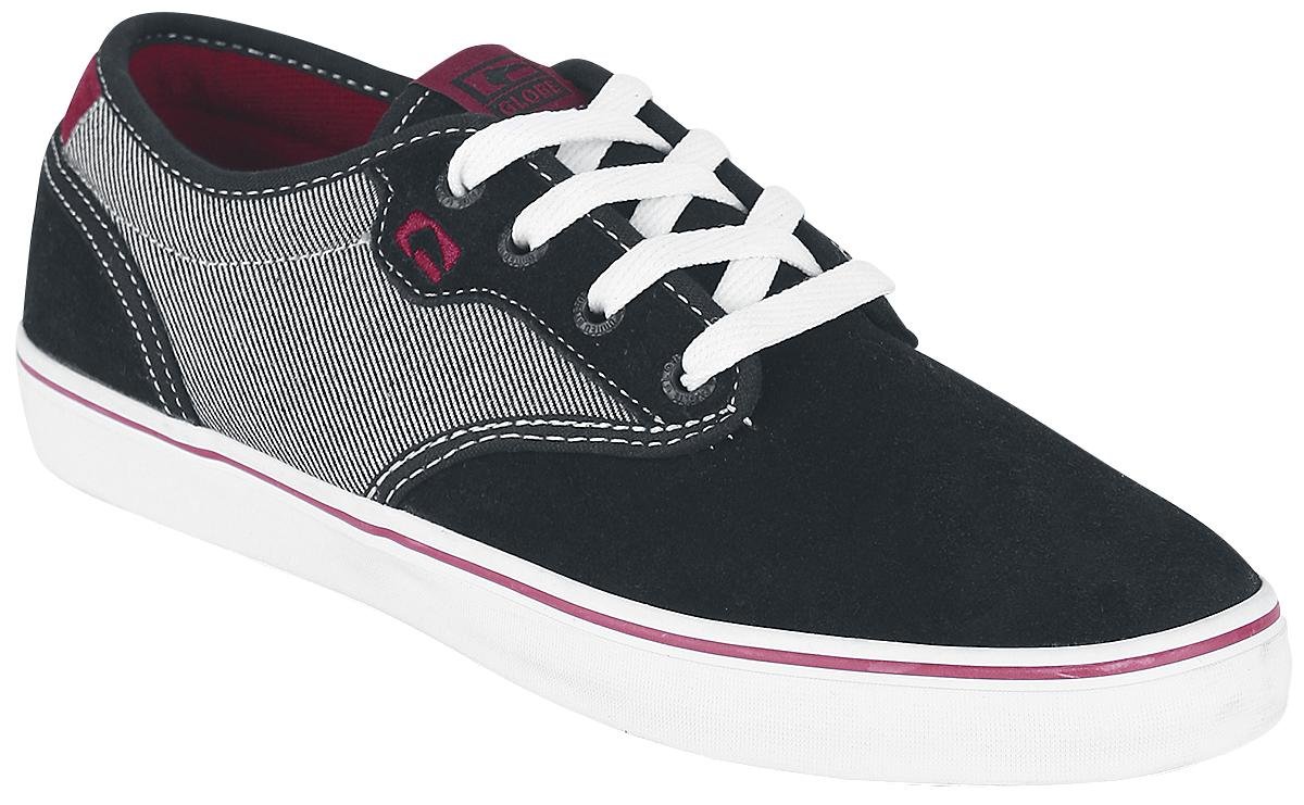 Globe Men's Motley Skate Shoe,Black/Dark Red,9.5 D US