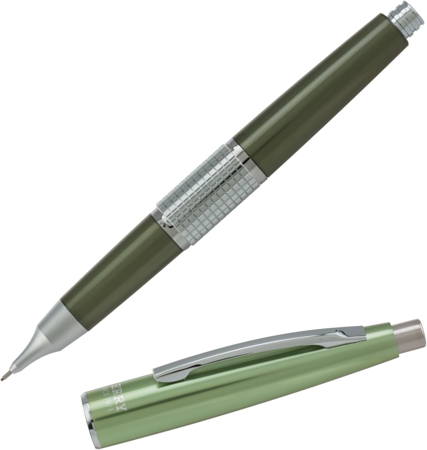 Pentel Sharp Kerry Mechanical Pencil, 0.5mm, Metallic Olive Barrel, 1 pack (P1035K)