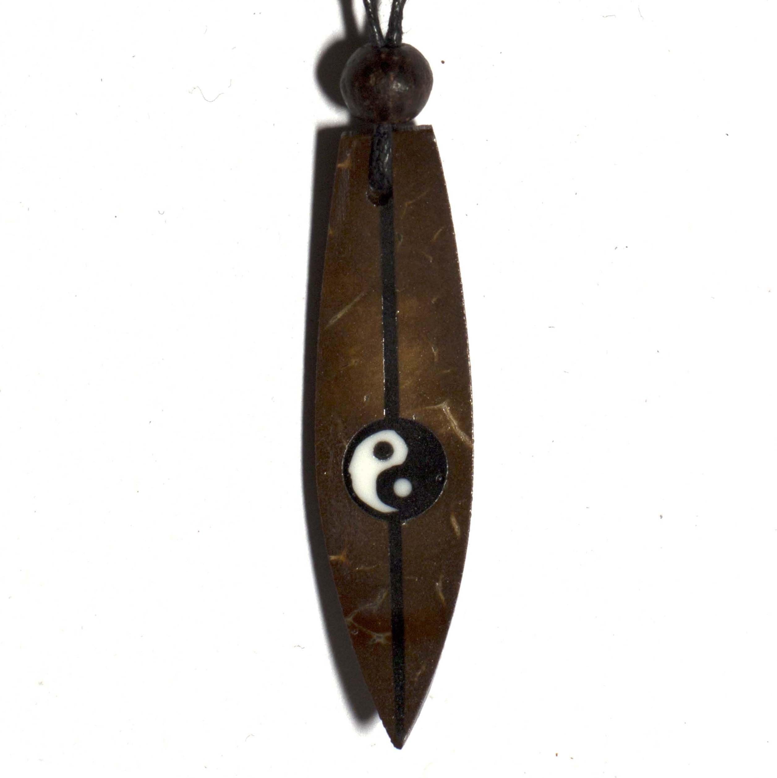 Organic Coconut Boho Amulet Surf Board Mens Necklace