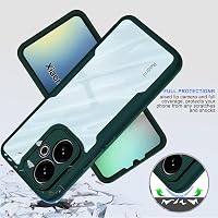WeiCase Xiaomi Redmi 13 4G átlátszó tok, 360° védelemmel, beépített képernyővédővel, ütésálló szilikon - Xiaomi Redmi 13 4G, Green 5
