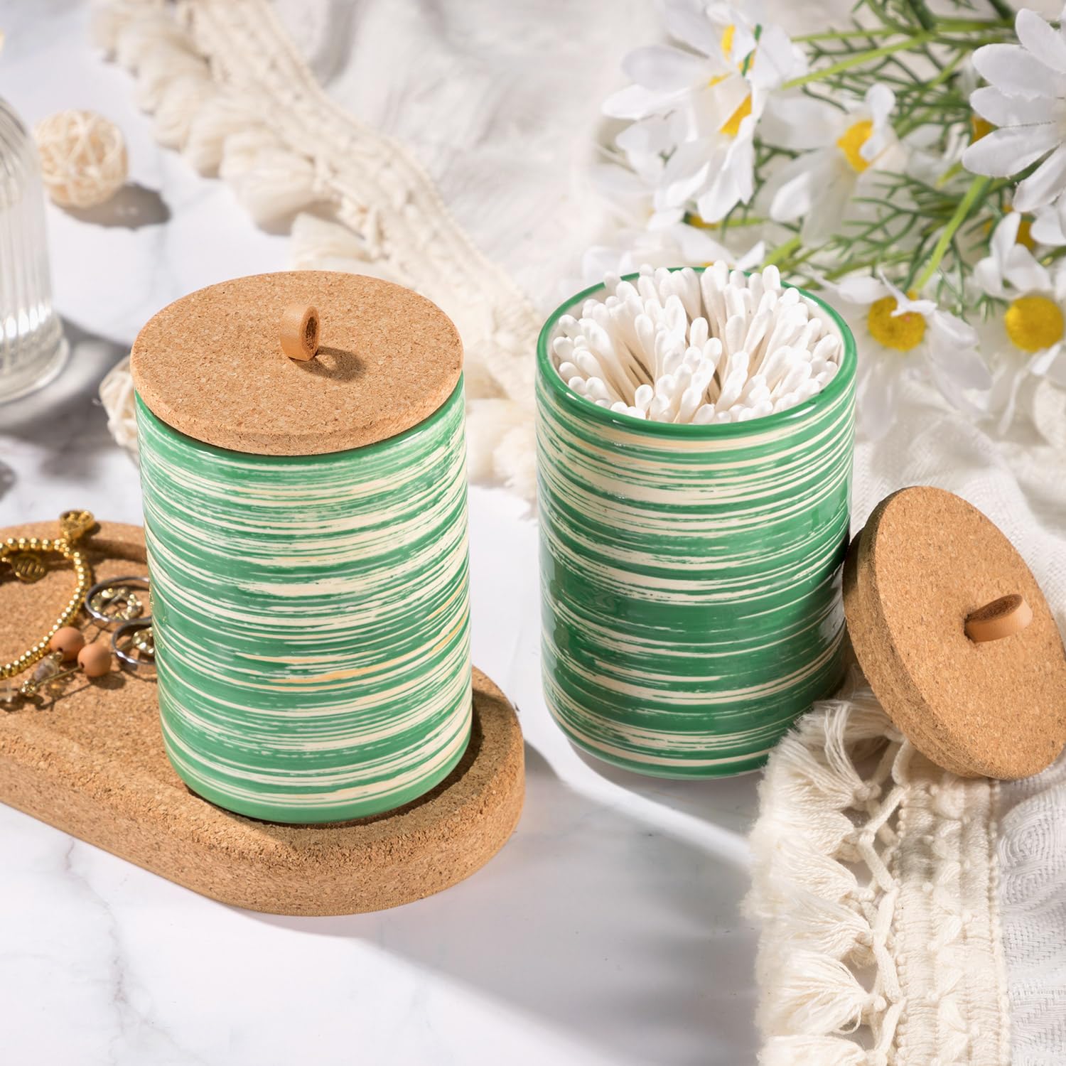 Snapklik.com : Qtip Holder Bathroom Set