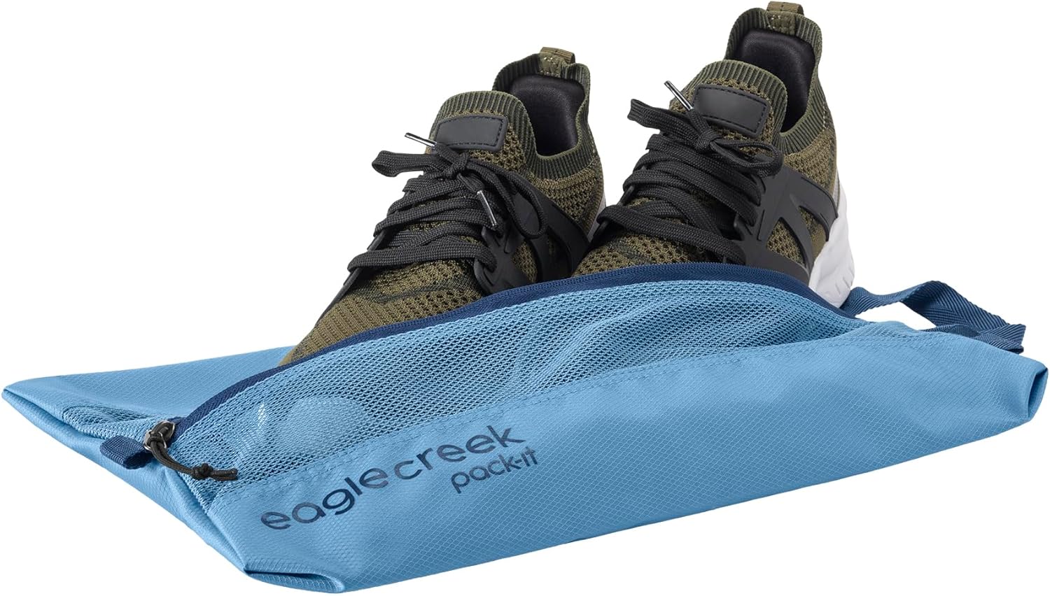 Eagle Creek Pack-It Reveal Shoe Sack - Breathable Shoe Storage Sack for Optimizing Luggage Space - Quick-Drying Material - Lightweight - Washable - Ventilated - Blue Dawn - Image 4