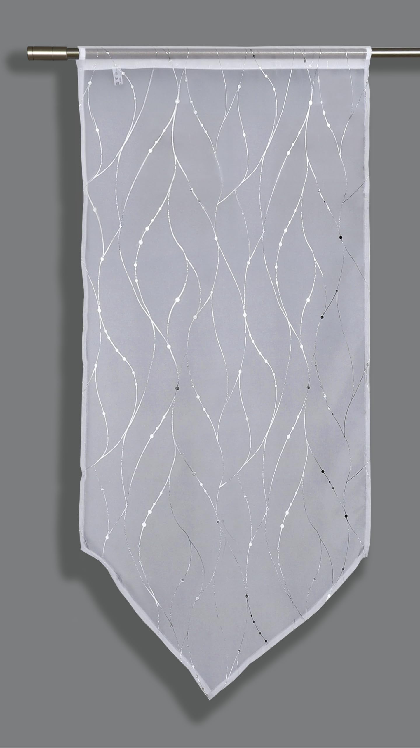Gardinia Spitzpanneaux Voile with Foil Print, White, 60 x 120 cm