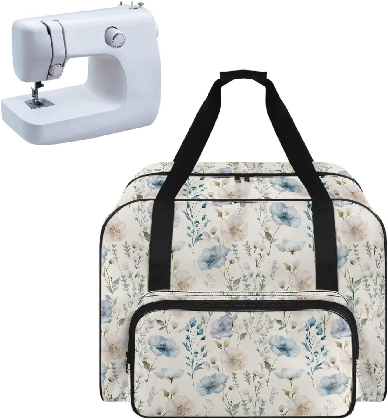 Flower Fresh Sewing Machine Sorting Bag Sewing Machine Carrying Case Holder Travel Sewing Box Sewing Machine Carrying Case Holder Portable Convenient Tote Bag for Travel
