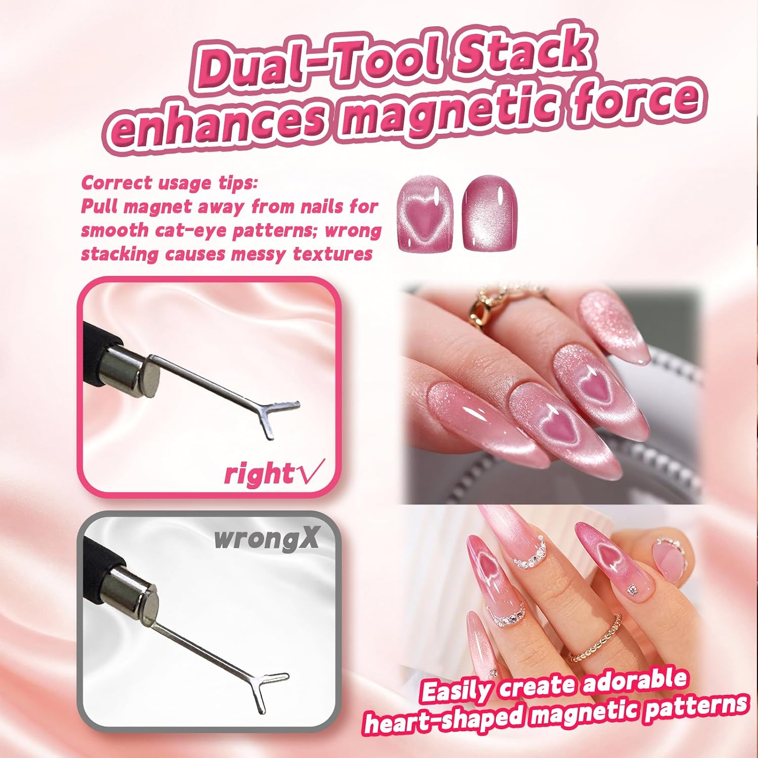 HAIOLORPRO 15Pcs Cat Eye Magnet Kit for Salon and Home DIY Multi-shape