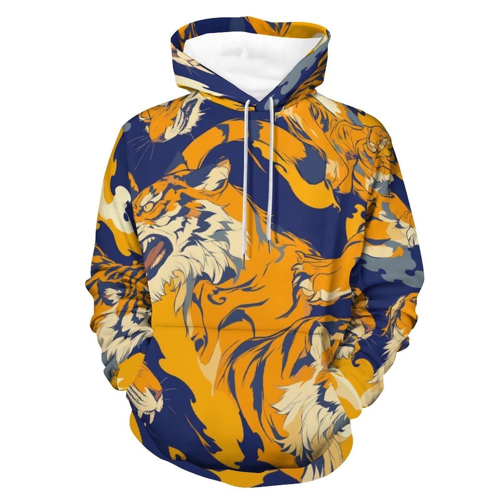 Sweat à capuche tigre unisexe taille S pour look décontracté - 8