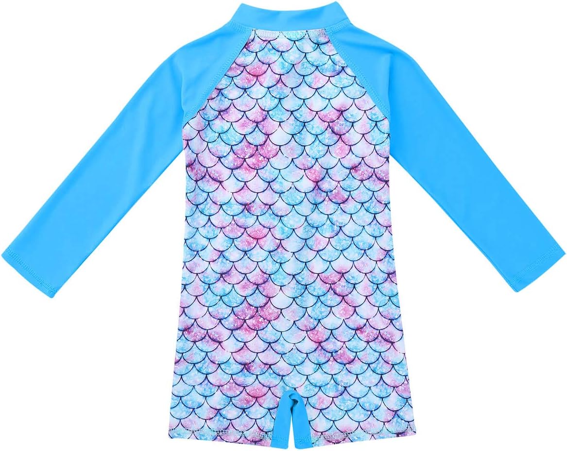Alvivi Baby Toddler Girls Mermaid Long Sleeves Rash Guard Swimsuit Swimwear Summer Beachwear Bathing Suit