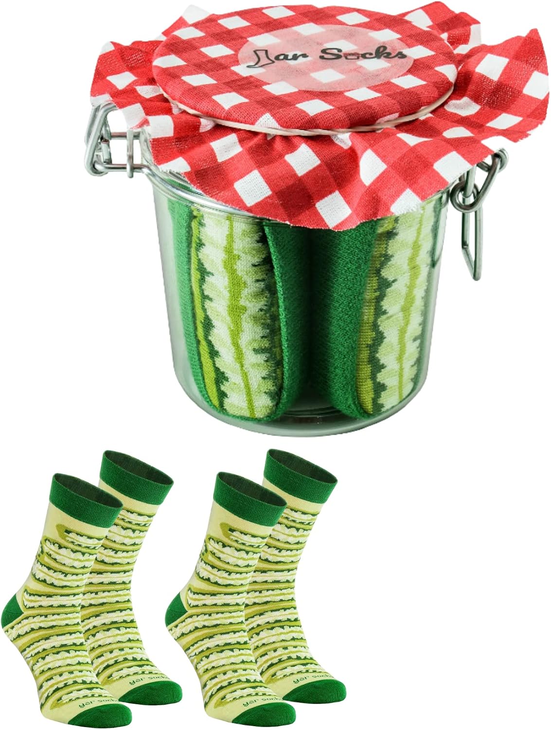JAR SOCKS - 2 pairs of socks as Pickles Funny Gift Unisex, Produced in the EU