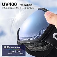 Vista 3 de Odoland Gafas de esquí – Antivaho OTG protección UV gafas de nieve y snowboard para hombres, mujeres, adultos, jóvenes, esquí, snowboard