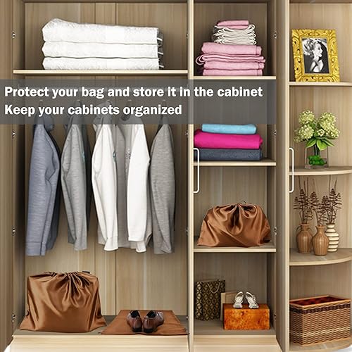 Miniatura 2 de Paquete de 6 bolsas para el polvo para bolsos, bolsas de seda para bolsos, zapatos, botas, bolsa de seda a prueba de polvo con cordón, bolsa de