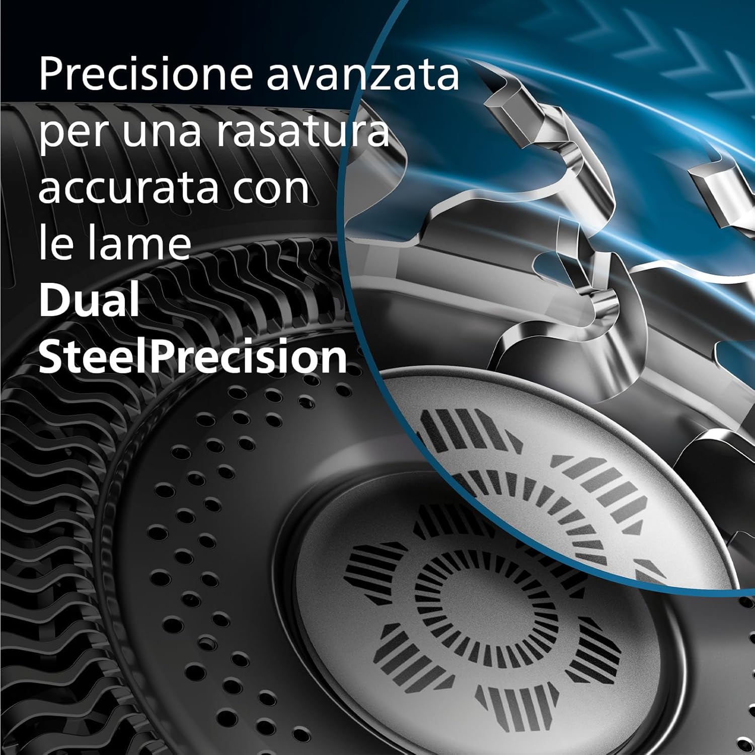 Philips Shaver Serie 8000 - Rasoio elettrico Wet & Dry con tecnologia SkinIQ, rifinitore, supporto di ricarica, cappuccio a P, spazzolina per la pulizia e rifinitore per naso (modello S8697/23) - Immagine 2